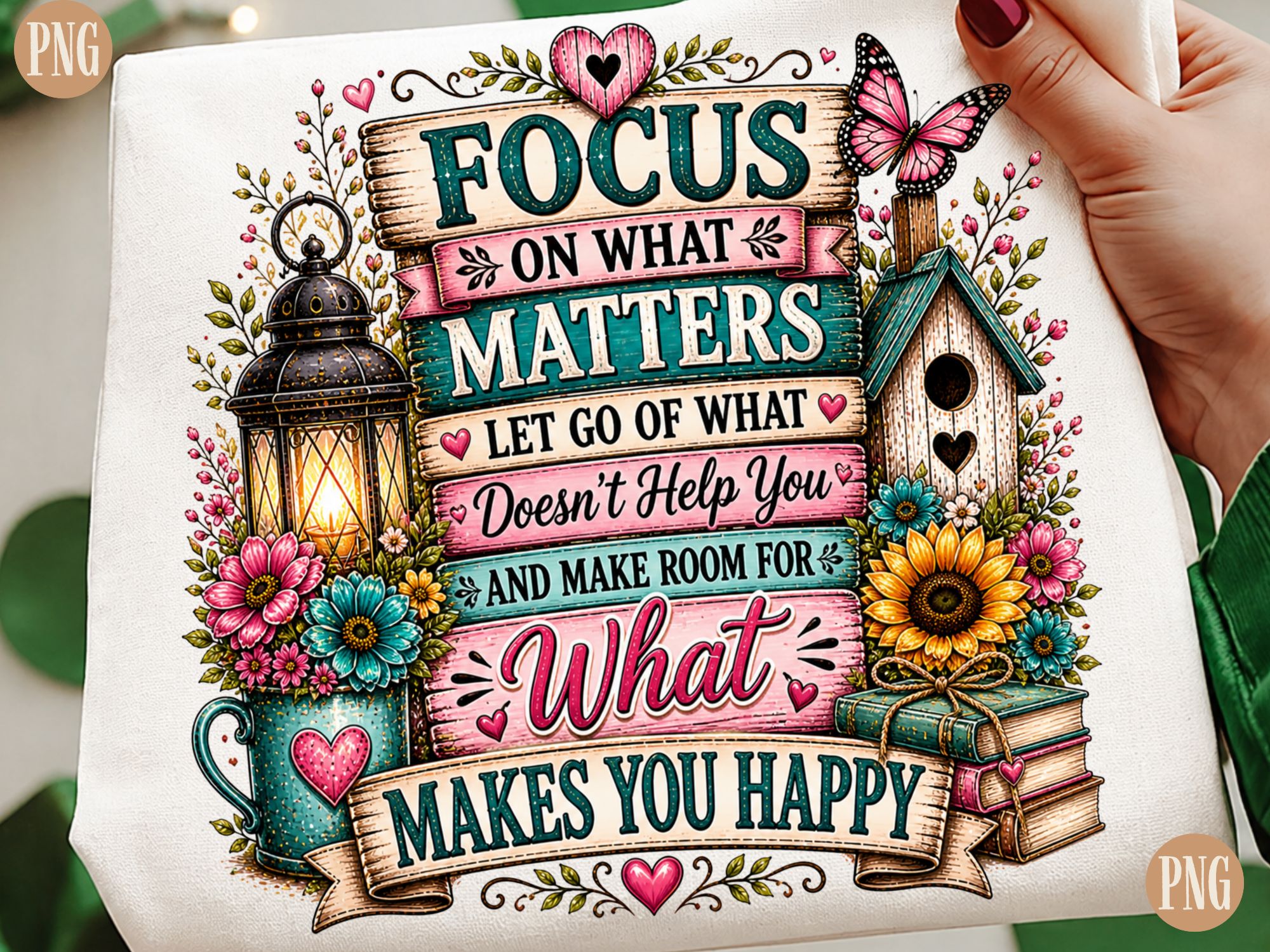 Floral Inspirational Quotes PNG