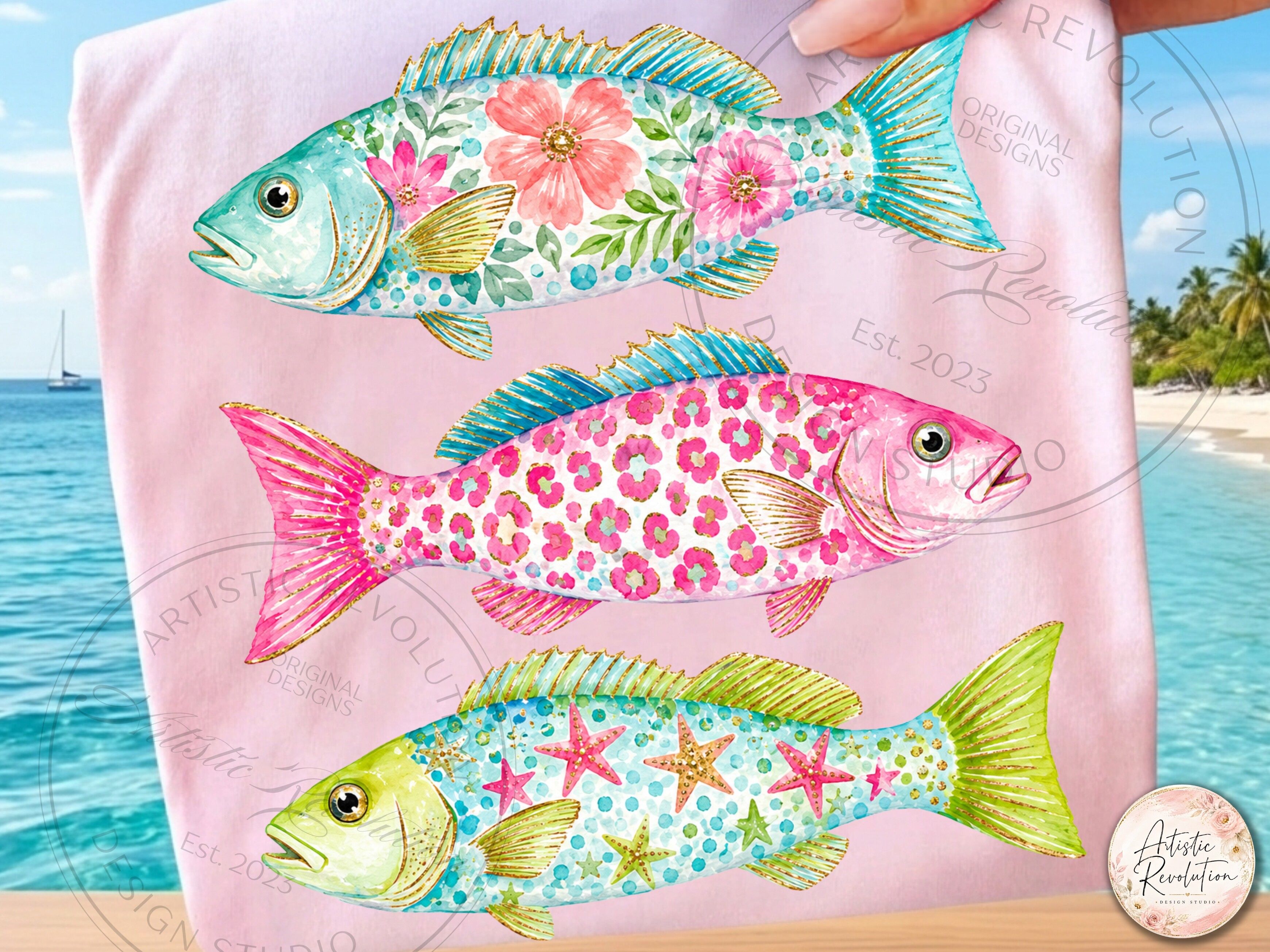 Preppy Summer Png Coastal Fish Png